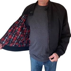 SALE 🌺 Vintage  LUCKY BRAND Black Red Plaid  Lining Zip Bomber Jacket XL